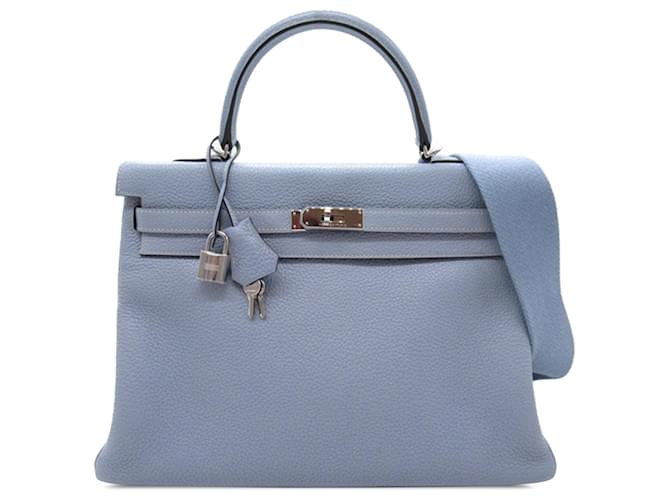 Hermès Blue Togo Kelly Retourne Amazone 35 Blu chiaro Pelle Vitello simile a un vitello  ref.1413414