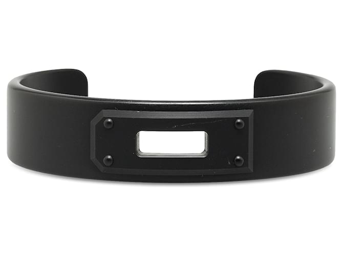 Bracciale rigido Kelly in alluminio nero così nero di Hermès Metallo  ref.1413417