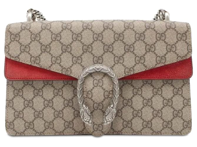 Gucci Brown Small GG Supreme Sac à bandoulière Dionysus Toile Tissu Marron Beige  ref.1413425