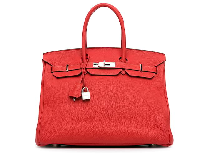 Hermès Rouge Togo Birkin Retourne 35 Cuir Veau façon poulain  ref.1413433