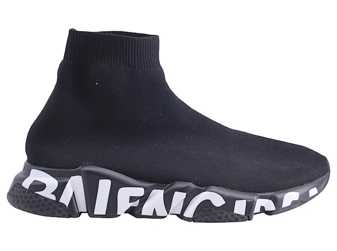 Balenciaga Speed Graffiti Sneakers in Black Polyester  ref.1413506