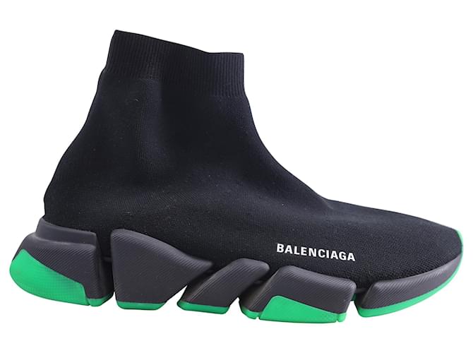 Balenciaga-Geschwindigkeit 2.0 Sneakers mit transparenter Sohle aus schwarzem Polyester  ref.1413508