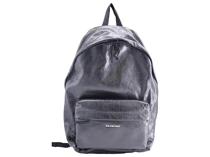 Balenciaga Explorer Logo Backpack in Black Leather  ref.1413520