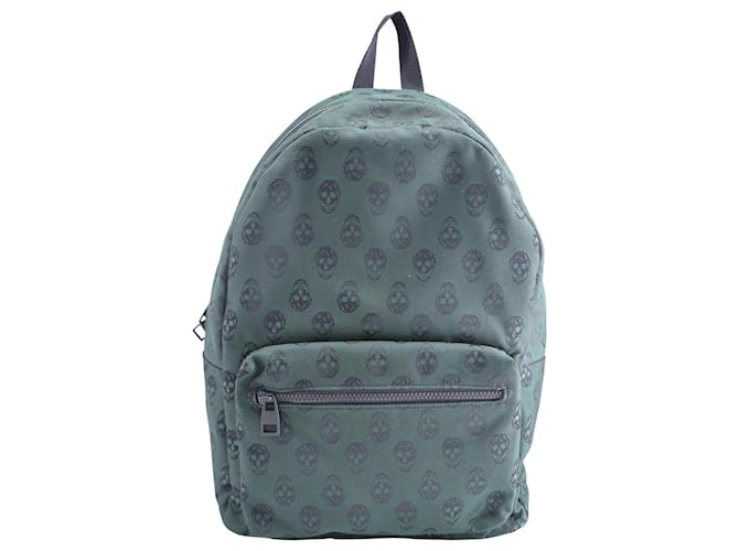 Mochila Alexander McQueen Skull en lona de nailon verde oscuro Lienzo  ref.1413522