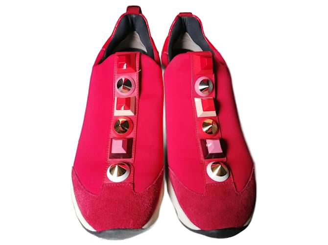 Fendi Sneakers Red  ref.1413545