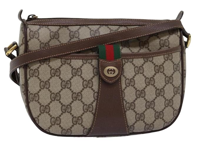 GUCCI Bolso de hombro GG Supreme Web Sherry Line PVC Beige 89 02 032 autenticación 75885  ref.1413572