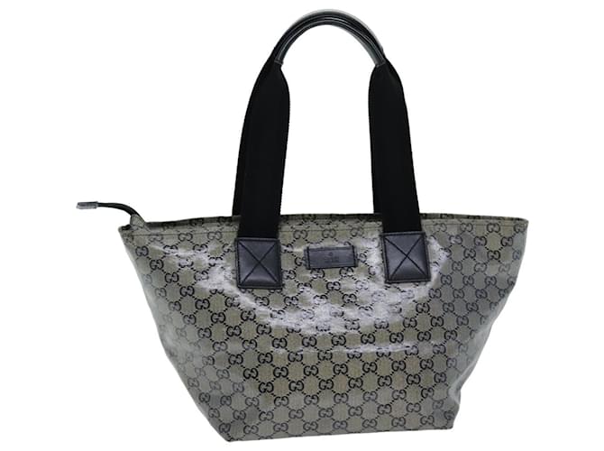 Sacola de cristal GUCCI GG Prata 131230 auth 75983 Lona  ref.1413582