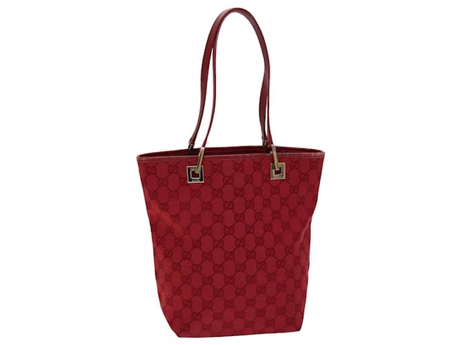 GUCCI GG Canvas Einkaufstasche Rot 002 1099 Auth 76418 Leinwand  ref.1413606