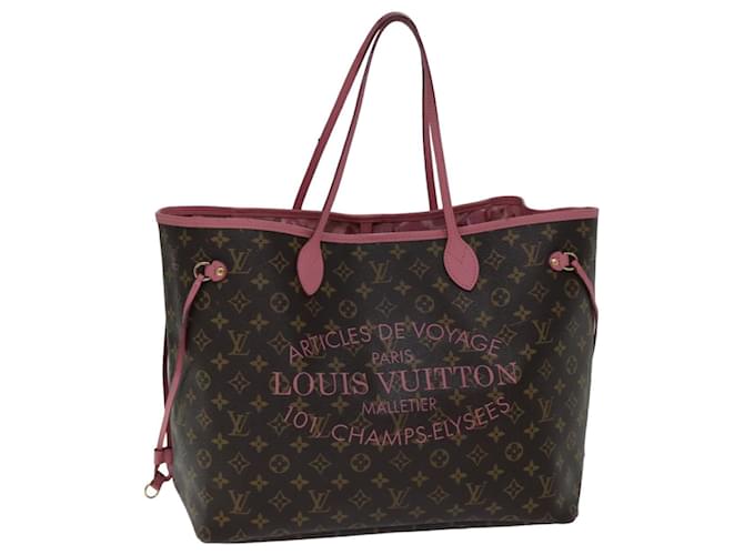 LOUIS VUITTON Monogramm Ikat Blume Neverfull GM Einkaufstasche M40939 LV Auth-Folge4288 Pink Leinwand  ref.1413620