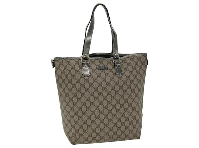 GUCCI GG Supreme Einkaufstasche PVC Beige 189896 Auth 76106  ref.1413623