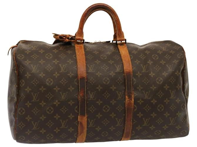 Louis Vuitton Monogram Keepall 50 Boston Bag M41426 LV Auth 75561 Cloth  ref.1413637