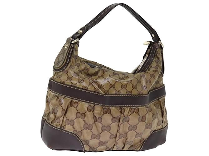 GUCCI GG Crystal Shoulder Bag Brown 223965 auth 75987 Cloth  ref.1413638