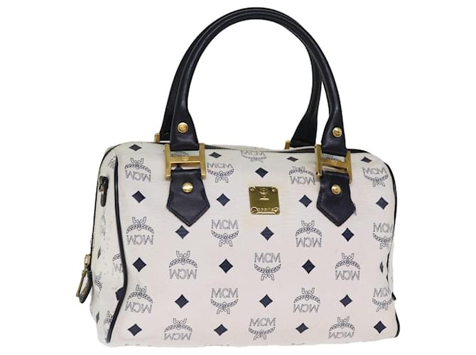 Bolsa de mão MCM Vicetos Logogram PVC Branco Autenticação 74691  ref.1413664