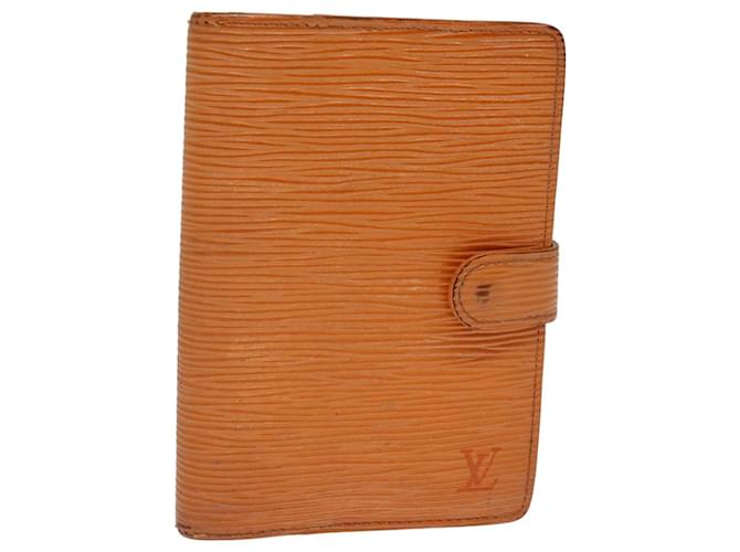 LOUIS VUITTON Epi Agenda PM Day Planner Couverture Orange Mandarin R2005H Authentification 75445 Cuir Gris  ref.1413671