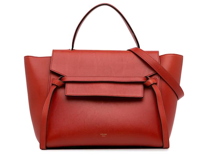 Céline Bolsa Mini Cinto Vermelha Celine Vermelho Couro  ref.1413698