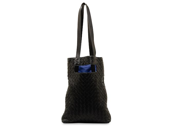 Bolso tote Bottega Veneta Intrecciato Nappa Slot North South negro Cuero  ref.1413707