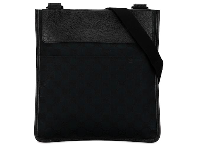 Bandolera de lona Gucci GG negra Negro Cuero  ref.1413740