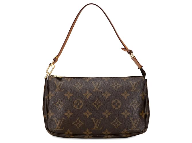 Bolso de hombro Louis Vuitton Monogram Pochette Accessoires marrón Castaño Cuero  ref.1413771