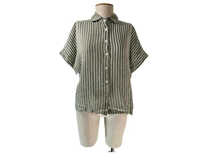 Lawrence Grey Camicia a righe in lino grigio