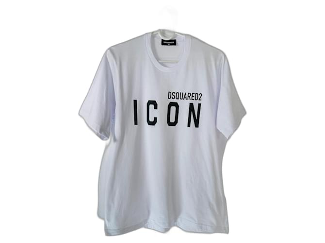 Dsquared2 Tops Tees Black White Cotton  ref.1413780