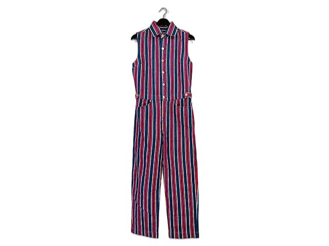 Tuta 7 For All Mankind Righe Rosse Blu e Bianche Bianco Rosso Multicolore