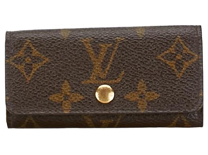 Louis Vuitton Monogram Multicles 4 Key Case M69517 Brown PVC Leather in Very Good Condition Cloth  ref.1413789