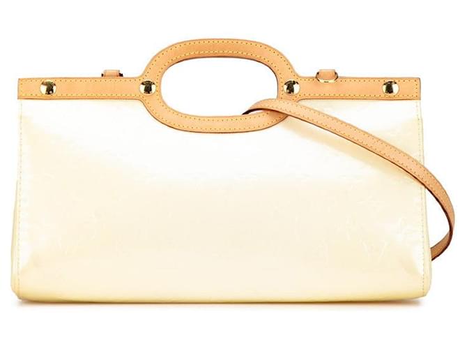 Bolso de mano Louis Vuitton Monogram Vernis Roxbury Drive de cuero patentado M91374 en muy buen estado Blanco  ref.1413799