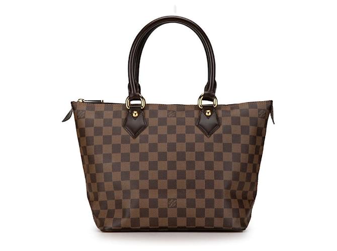 Louis Vuitton Damier Saleya PM Handbag N51183 Brown PVC Leather in Very Good Condition Plastic  ref.1413800