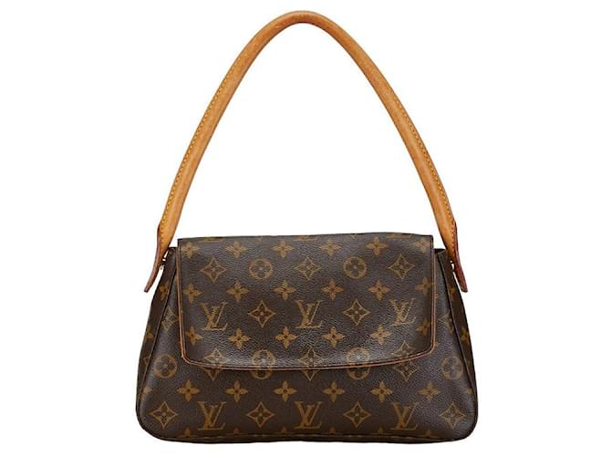 Looping Louis Vuitton Mini bolso de hombro de lona con bucle M51147 en buen estado Lienzo  ref.1413803