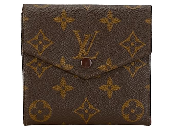 Louis Vuitton Monogram Bifold Wallet M61660 Brown PVC Leather in Very Good Condition Plastic  ref.1413806