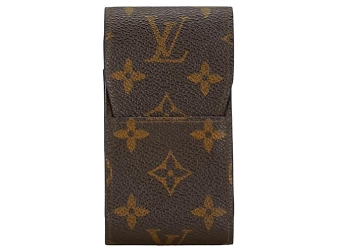 Étui à cigarettes Monogram Louis Vuitton M63024 en cuir PVC marron en très bon état Plastique  ref.1413810