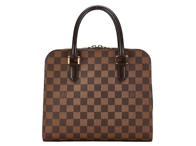 Bolsa Louis Vuitton Damier Triana N51155 em couro PVC marrom em muito bom estado Plástico  ref.1413827