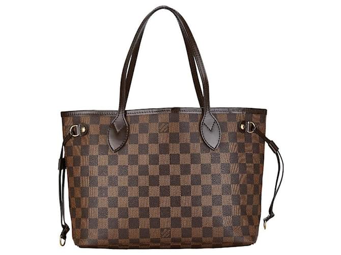 Sac à main Louis Vuitton Damier Neverfull PM N41359 en très bon état Toile Marron  ref.1413832