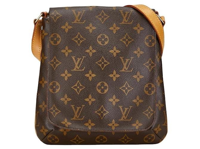 Bolsa de ombro curta Louis Vuitton Monogram Musette Salsa M51258 em couro PVC marrom em muito bom estado Plástico  ref.1413833