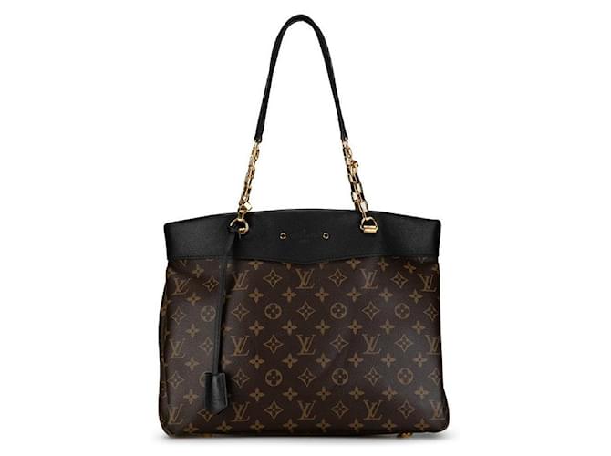 Pallas Louis Vuitton Louis Vuitton Monogram Palas Shopper Tote Bag M51198 Sac cabas en plastique et cuir PVC M51198 en très bon Marron  ref.1413841