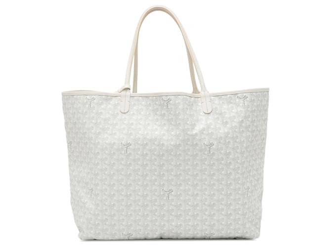 Goyard Blanc Goyardine Saint Louis GM Cuir Toile Veau façon poulain Tissu  ref.1413889