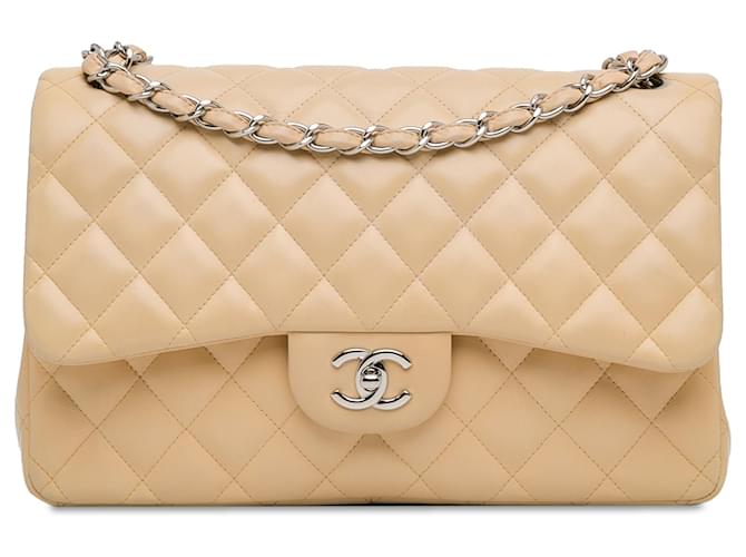 Chanel Brown Jumbo Classic Lambskin Double Flap Leather  ref.1413904