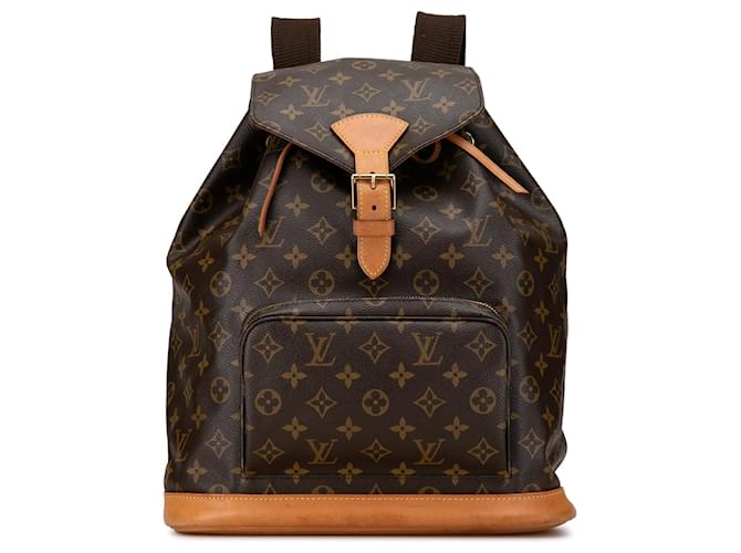 Louis Vuitton Brown Monogram Montsouris GM Castaño Cuero Lienzo  ref.1413932