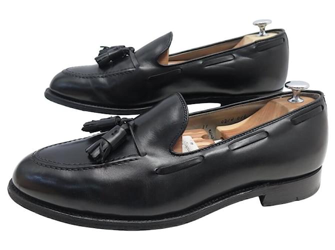 Autre Marque ALDEN SHOES FOR BERTEIL ICON 10.5 US 42.5 POMPOM MOCCASINS SHOES Black Leather  ref.1413966