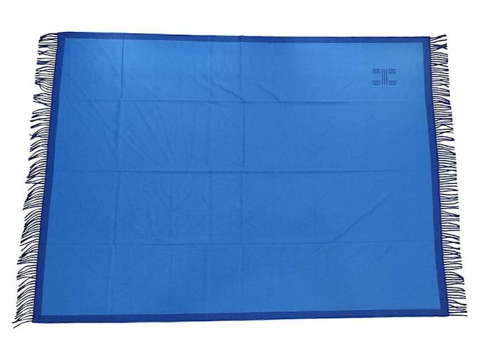 Hermès NEW HERMES H CASHMERE PLAID CANAPE THROW 185CM BLANKET COVER Blue  ref.1413979