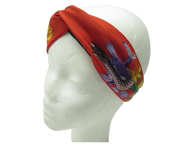 NEW GUCCI FLORA SNAKE HEADBAND 455945 MULTICOLOR SILK SCARF HEAD