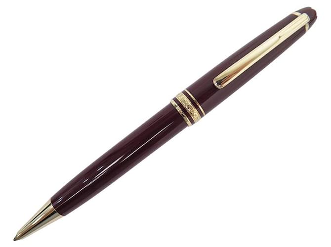 NEUF VINTAGE STYLO BILLE MONTBLANC MEISTERSTUCK CLASSIQUE DORE BORDEAUX PEN Résine  ref.1414040