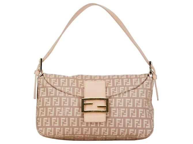 Fendi Sac à bandoulière en toile baguette en toile Zucchino 8BR003 en bon état  ref.1414080