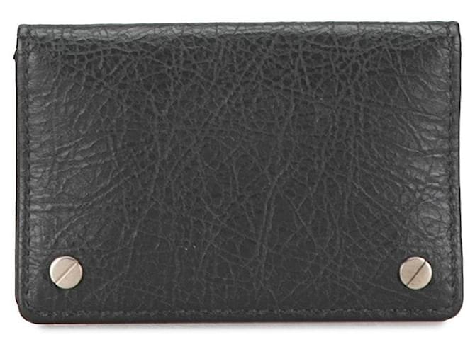 Balenciaga Porte-cartes en cuir clouté Balenciaga 311825 Étui pour cartes de visite en cuir 311825 en très bon Gris  ref.1414088