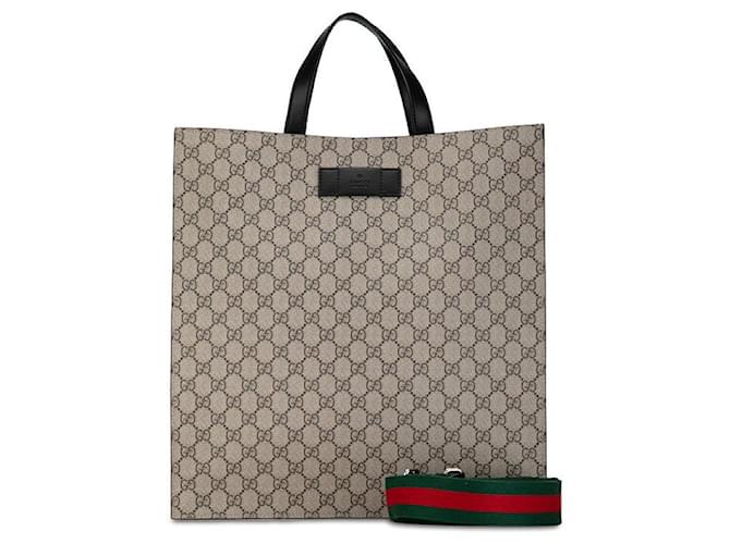 Gucci GG Supreme Tragetasche aus PVC-Leder 456217 in sehr gutem zustand Beige Kunststoff  ref.1414096