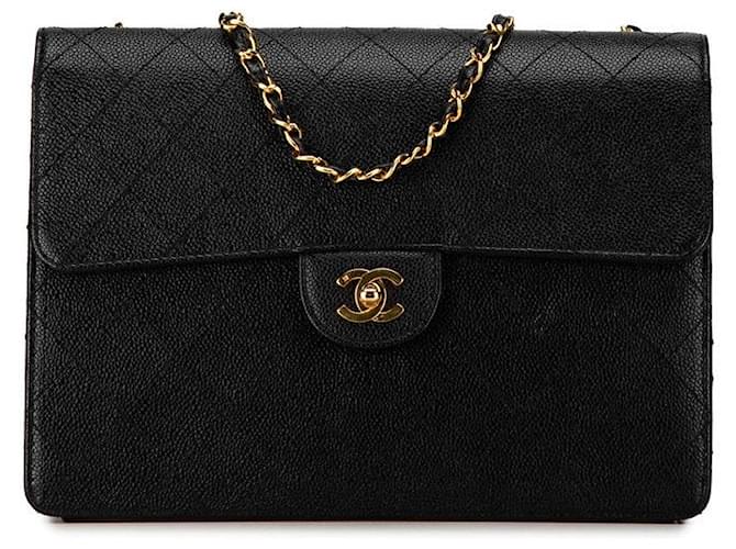 Borsa a spalla Chanel Caviar Skin Matelassé 30 con pattina singola in ottime condizioni Pelle  ref.1414100