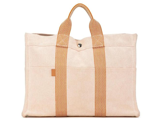 Hermès Hermes Toile cabas MM Canvas Tote Bag en bon état  ref.1414104