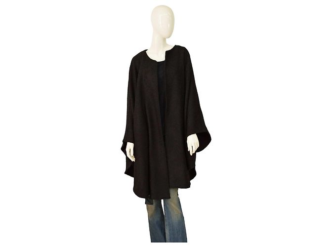 Autre Marque Murek fashion Schwarze Relaxed Cape Strickjacke