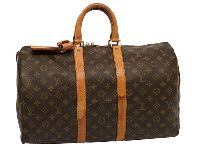 Louis Vuitton Monogram Keepall 45 Borsa Boston M41428 LV Aut 75201 Monogramma Tela  ref.1414172