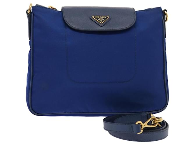 PRADA Sac à Bandoulière Nylon Bleu Authentique 75359  ref.1414175